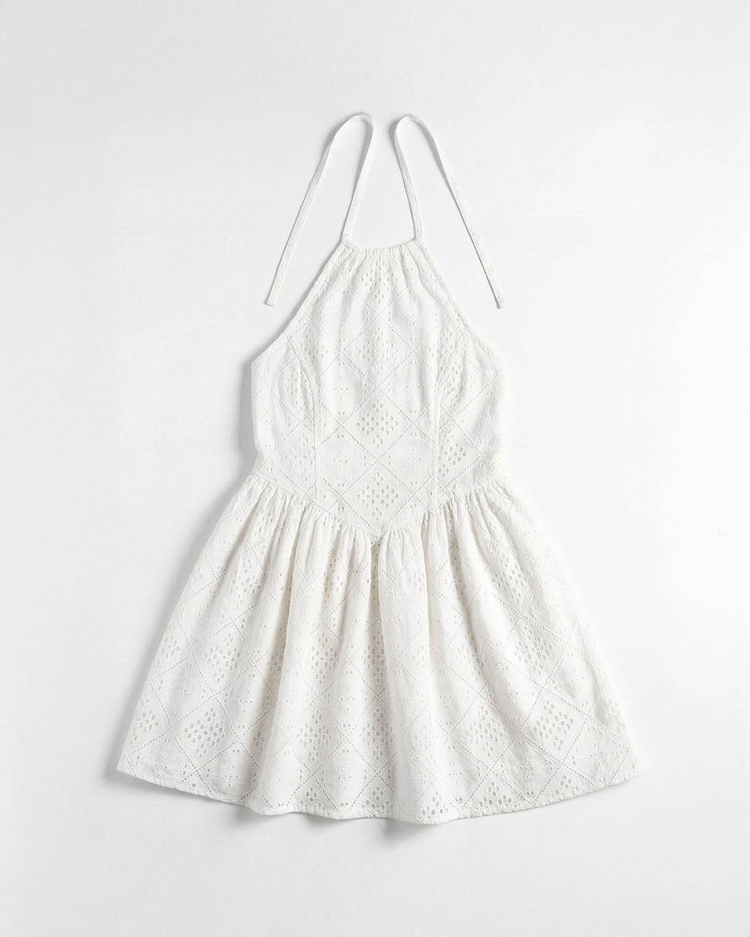 White Eyelet Halter Mini