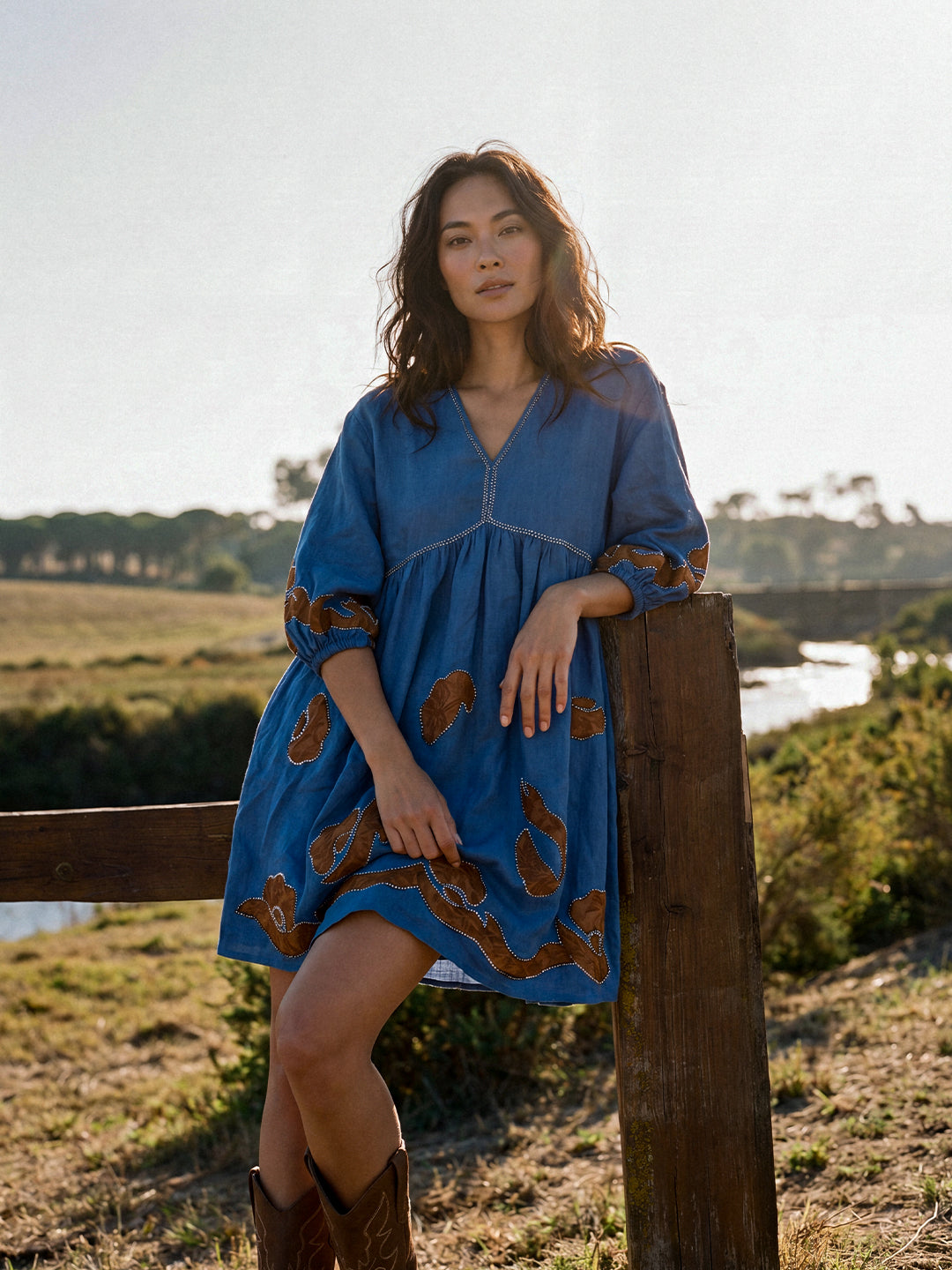Indigo Ember Gathered Dress