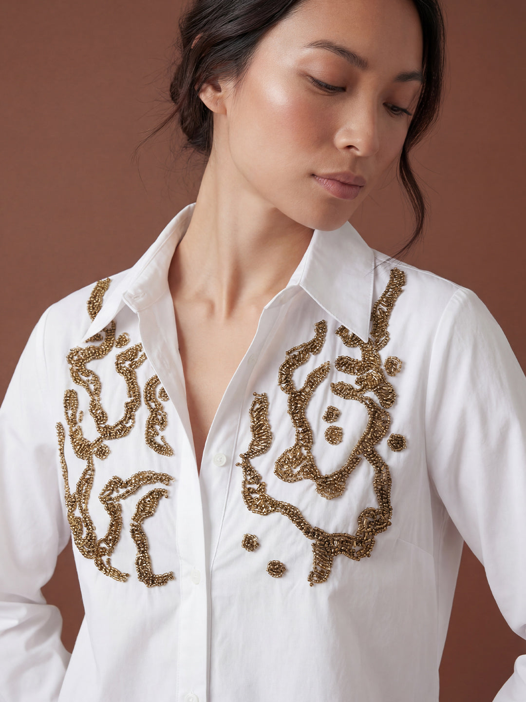 White Embellished Shirt