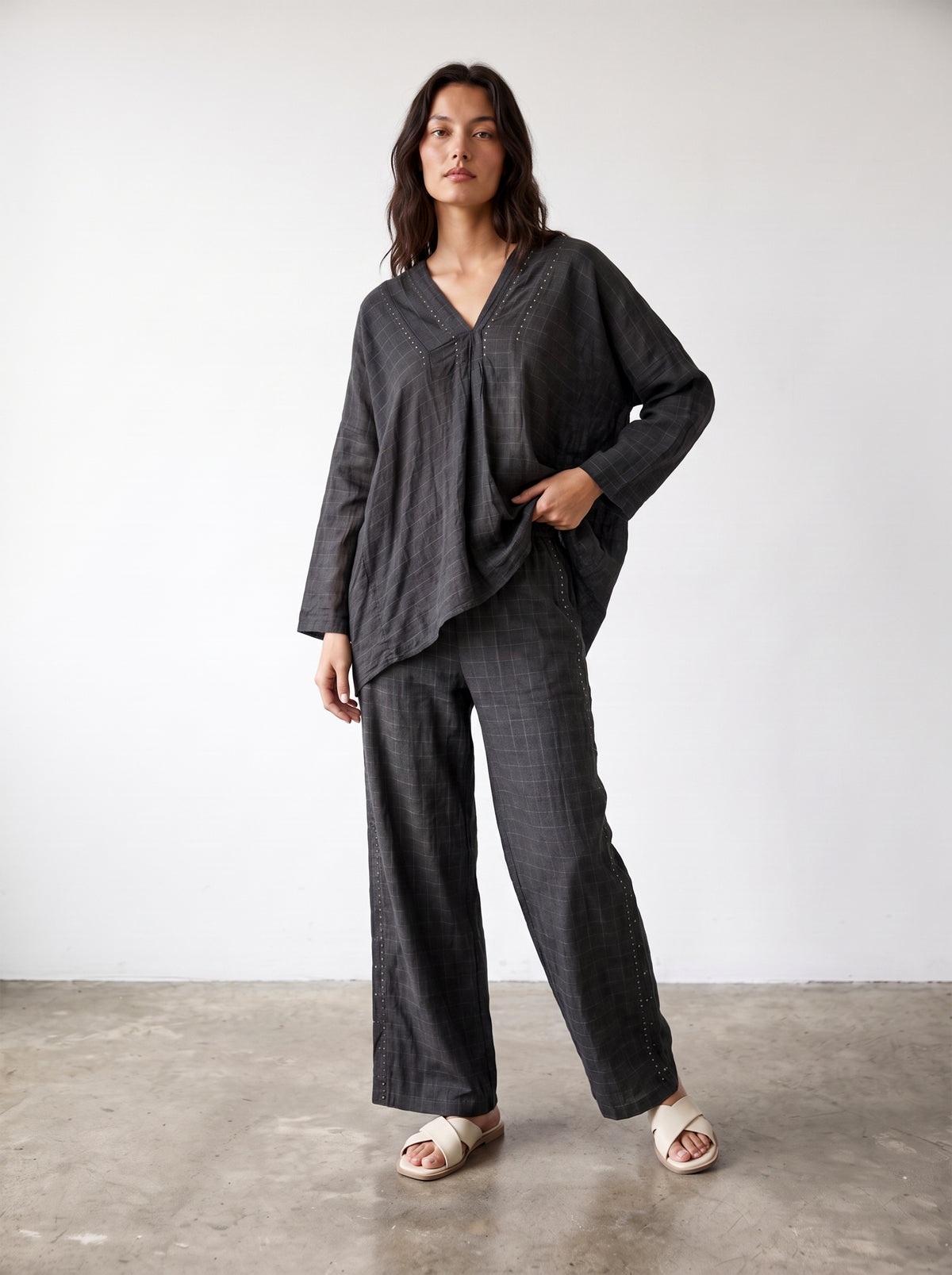 Relaxed Grid Trousers