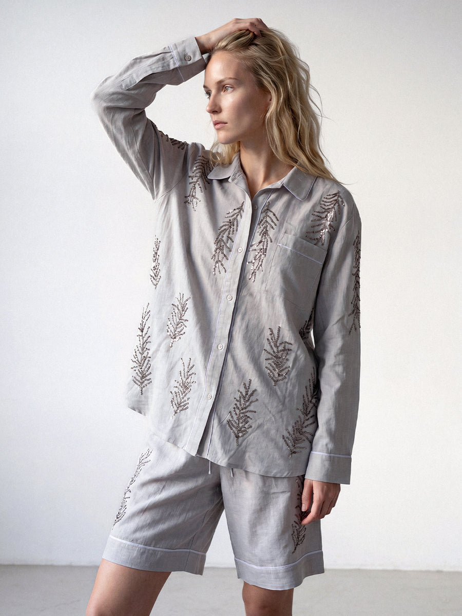 Frostline Embellished Linen Shirt