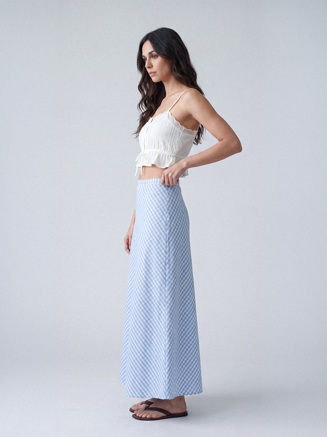 Cloud Check Skirt