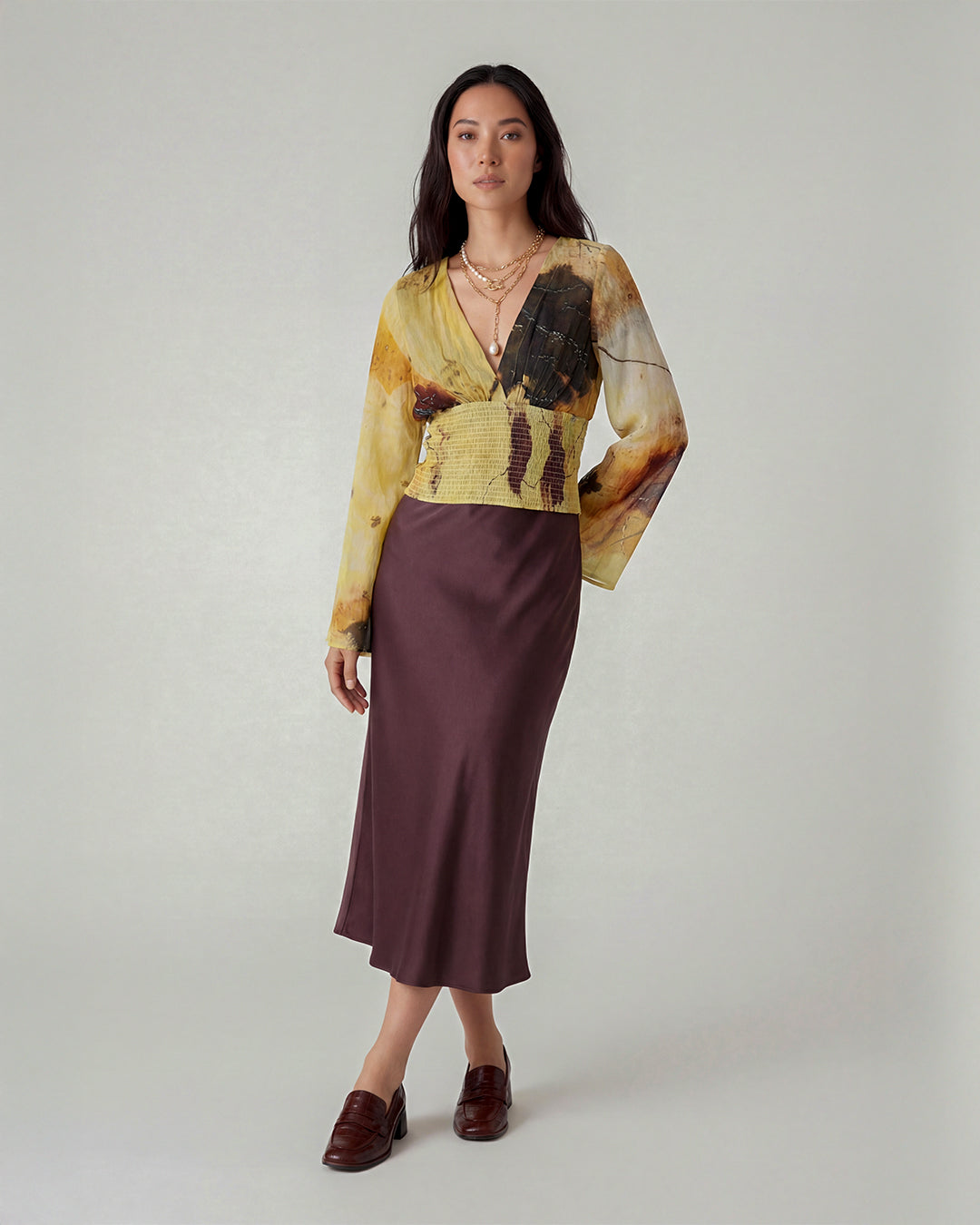 Abstract Ochre Blouse
