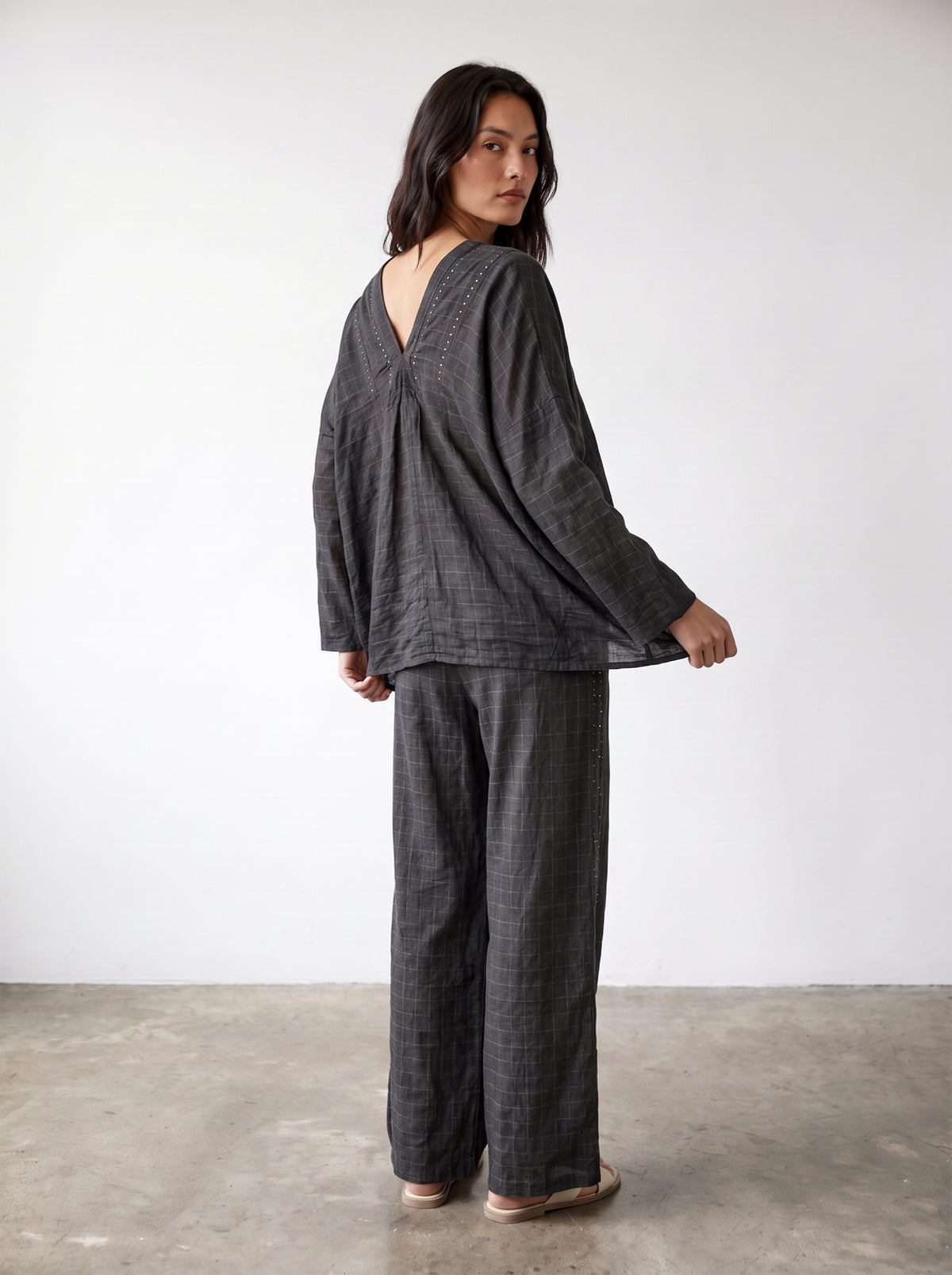 Relaxed Grid Trousers