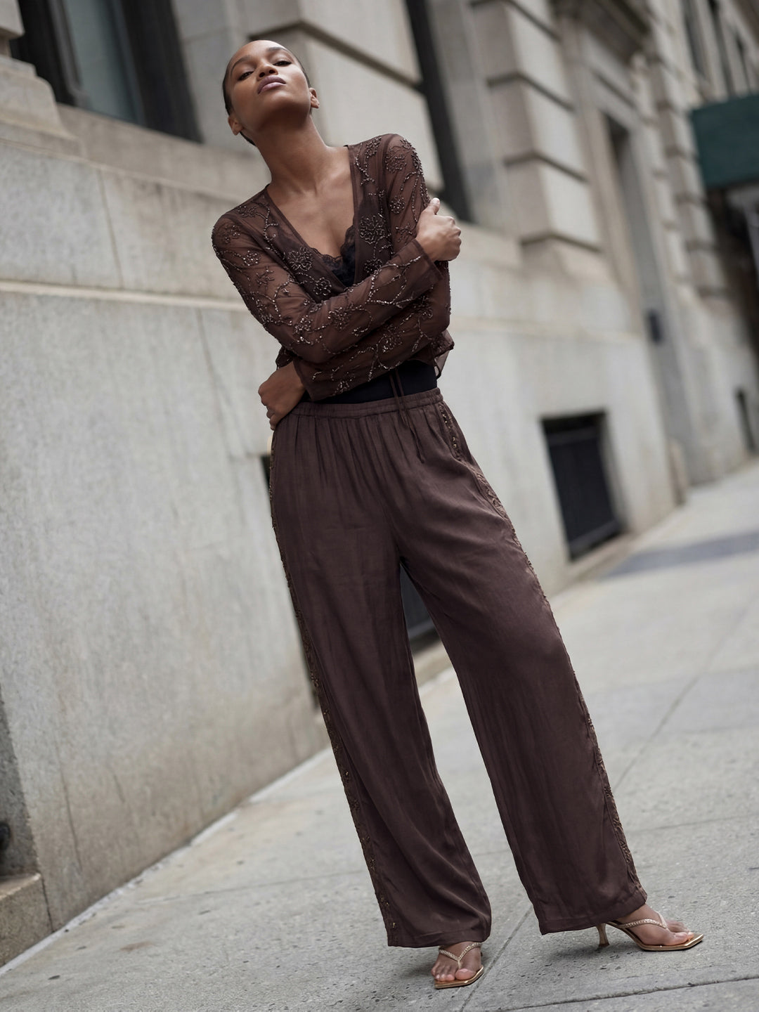 Side Beaded Trousers