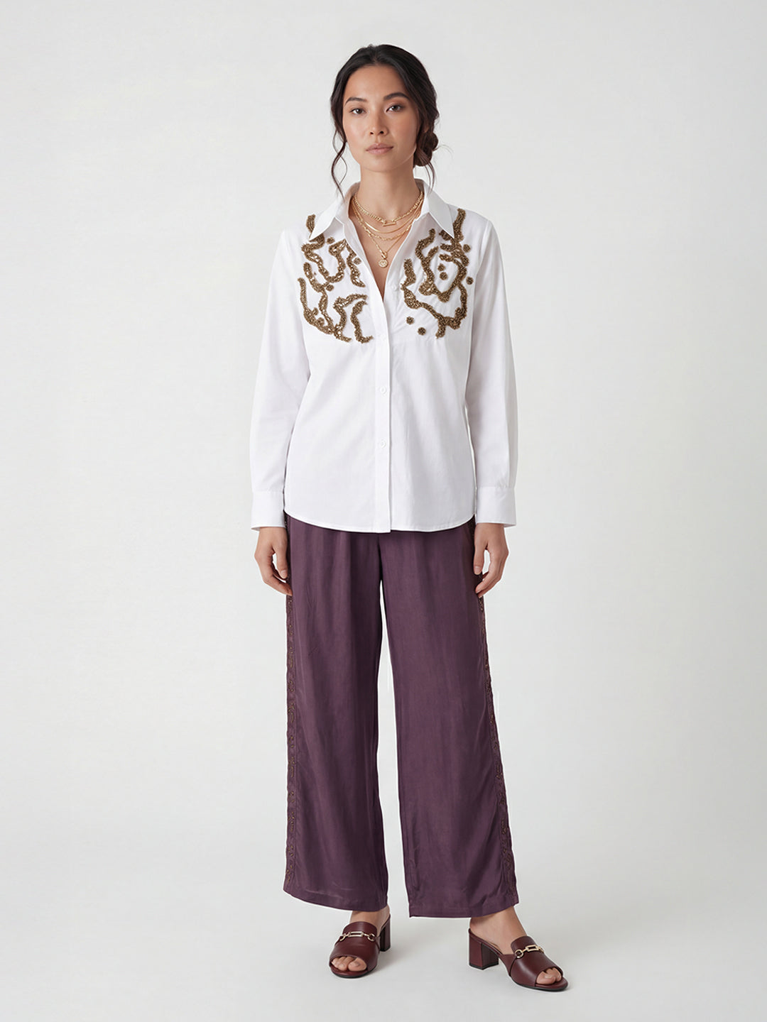 White Embellished Shirt