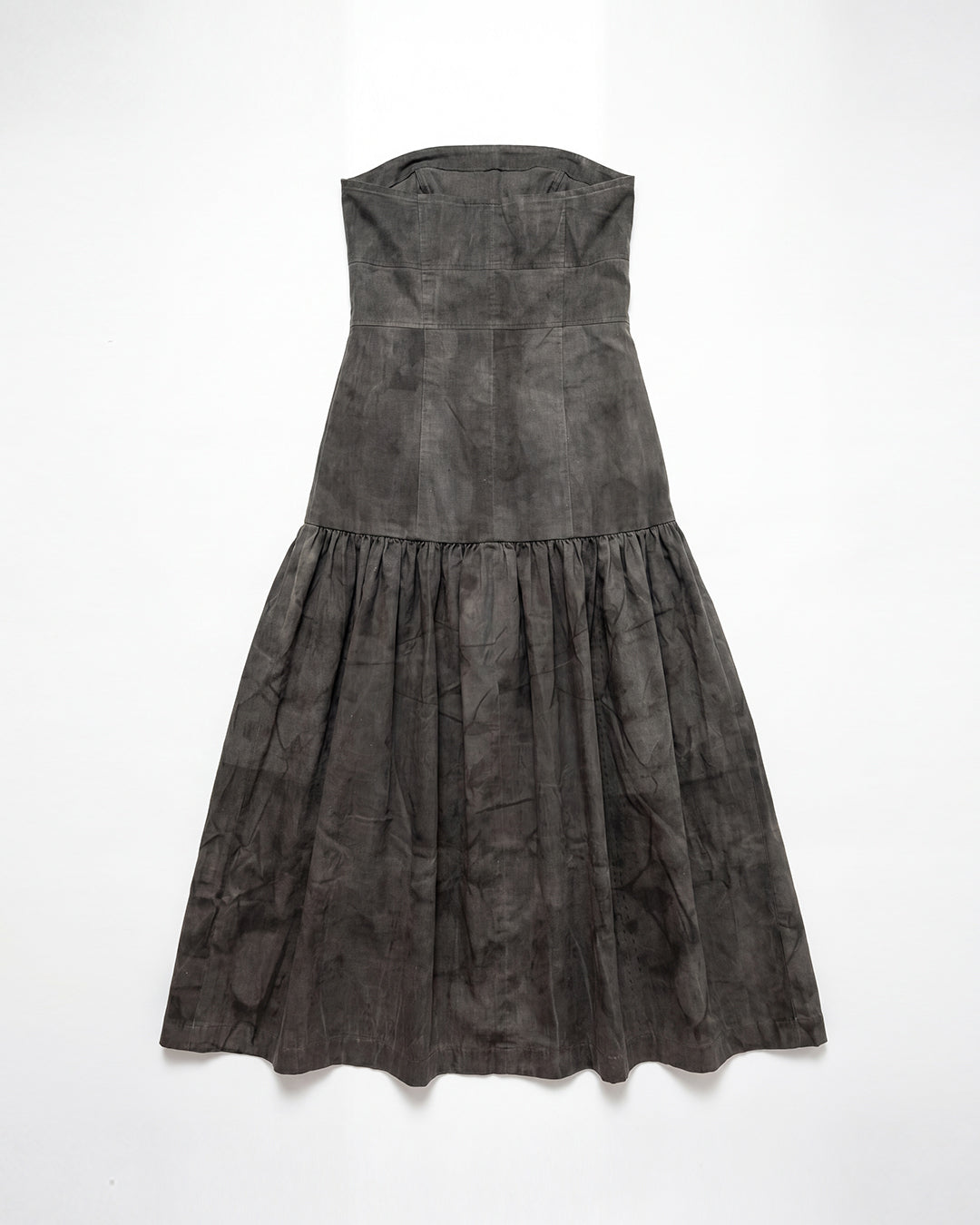 Strapless printed maxi dress (Grey)