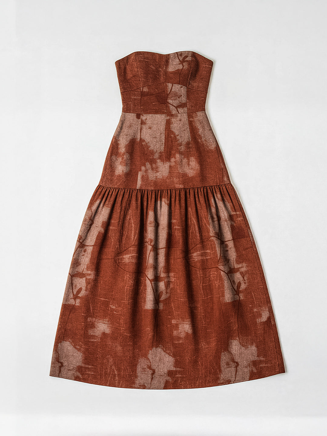 Strapless printed maxi dress