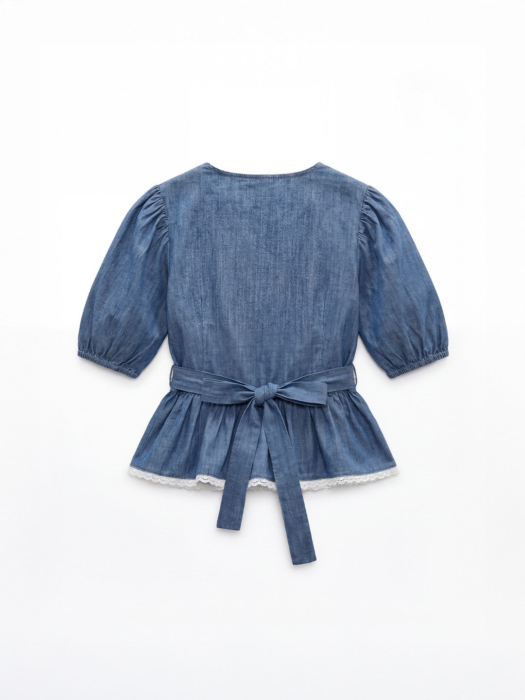 Denim Peplum Blouse