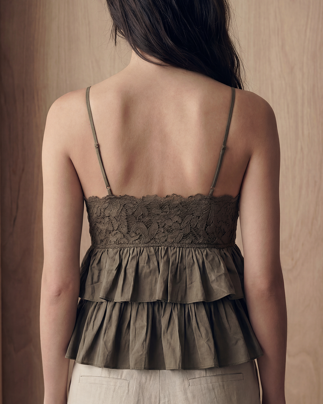 Sage Peplum Bustier Top