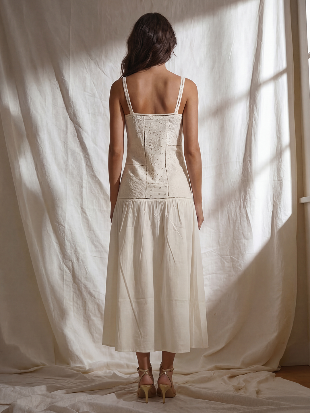 Patchwork Eyelet Maxi