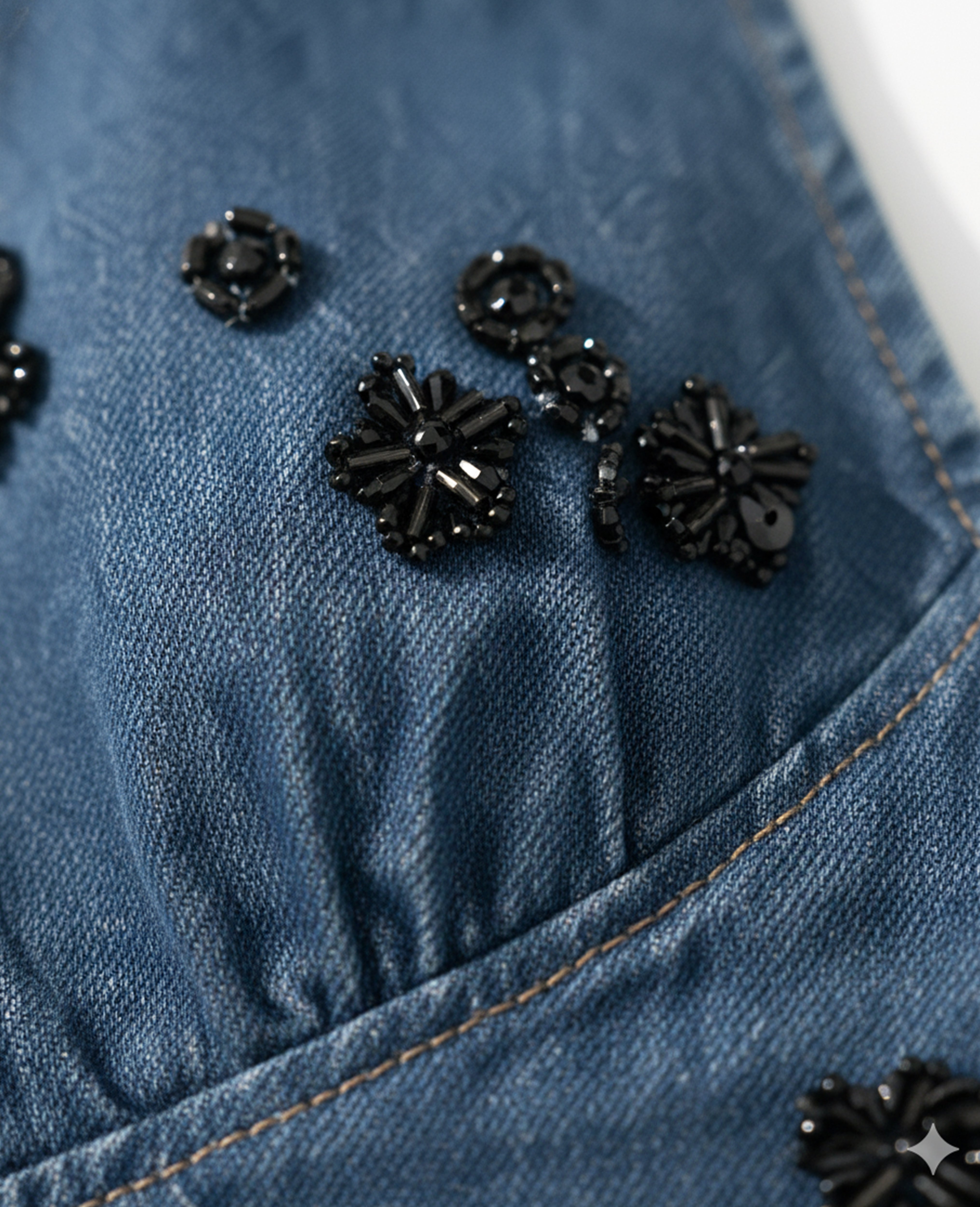 Embellished halter crop top