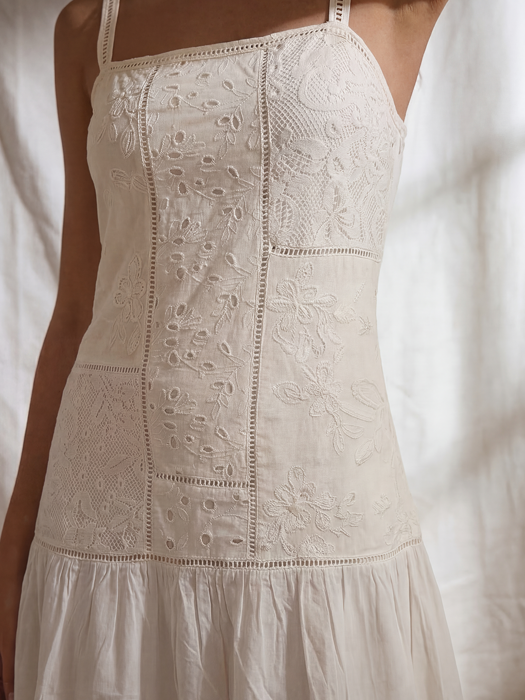 Patchwork Eyelet Maxi