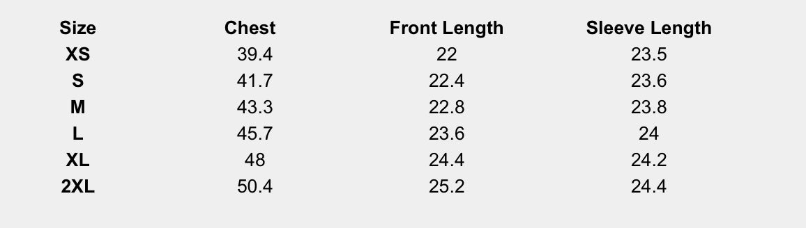 Size chart (inches) for Abstract Shibori-Print Blouse