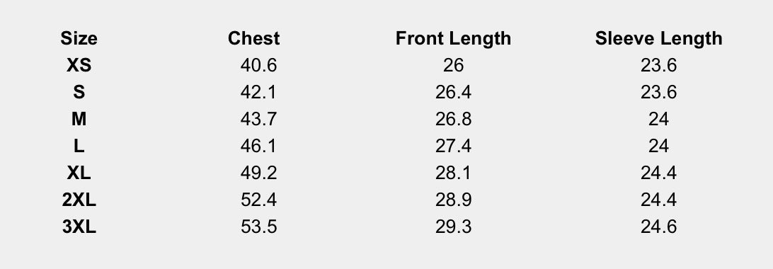 Size chart (inches) for Ikat Blouse (Deep Petrol)