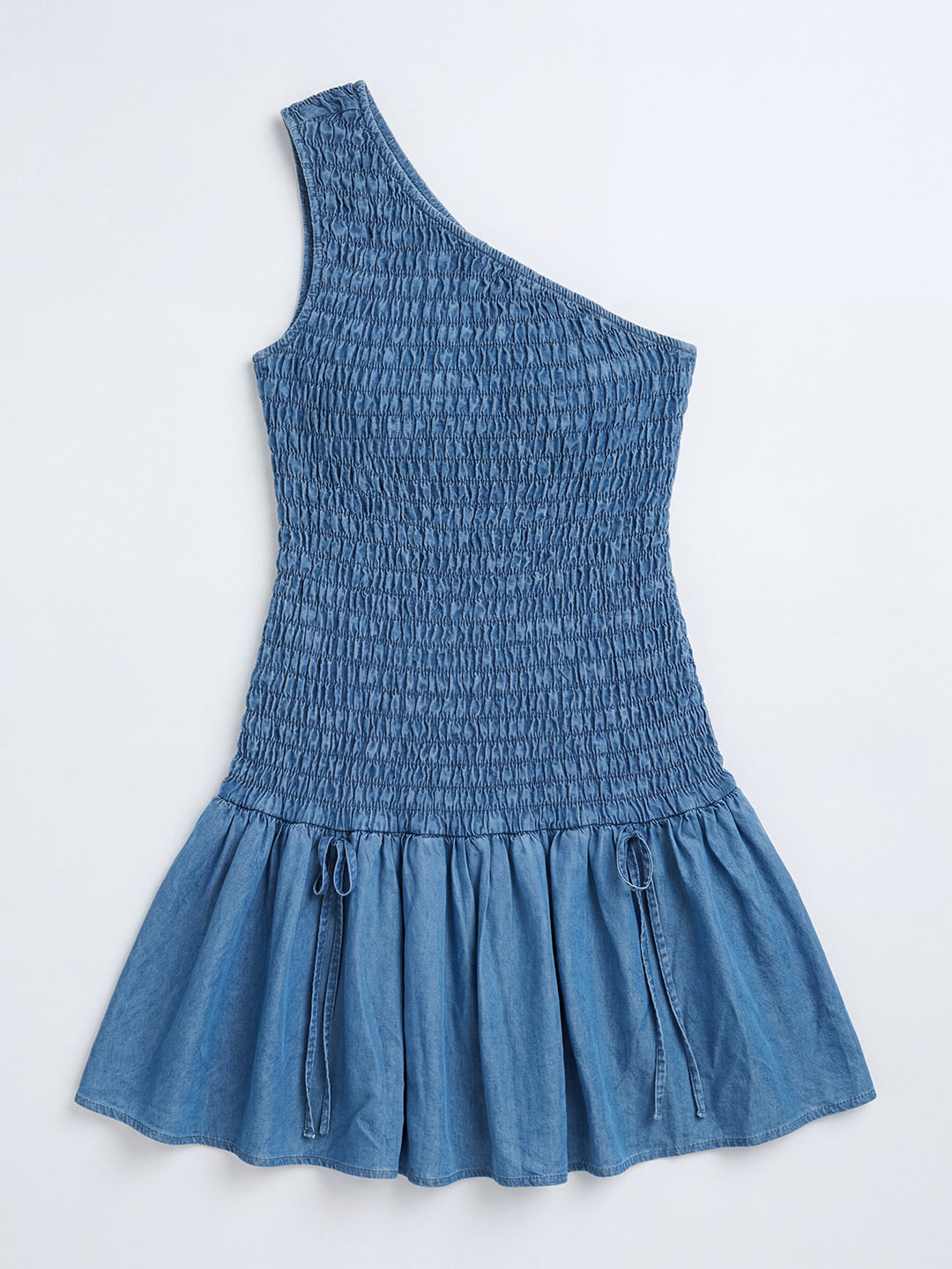 One Shoulder Smock Dress