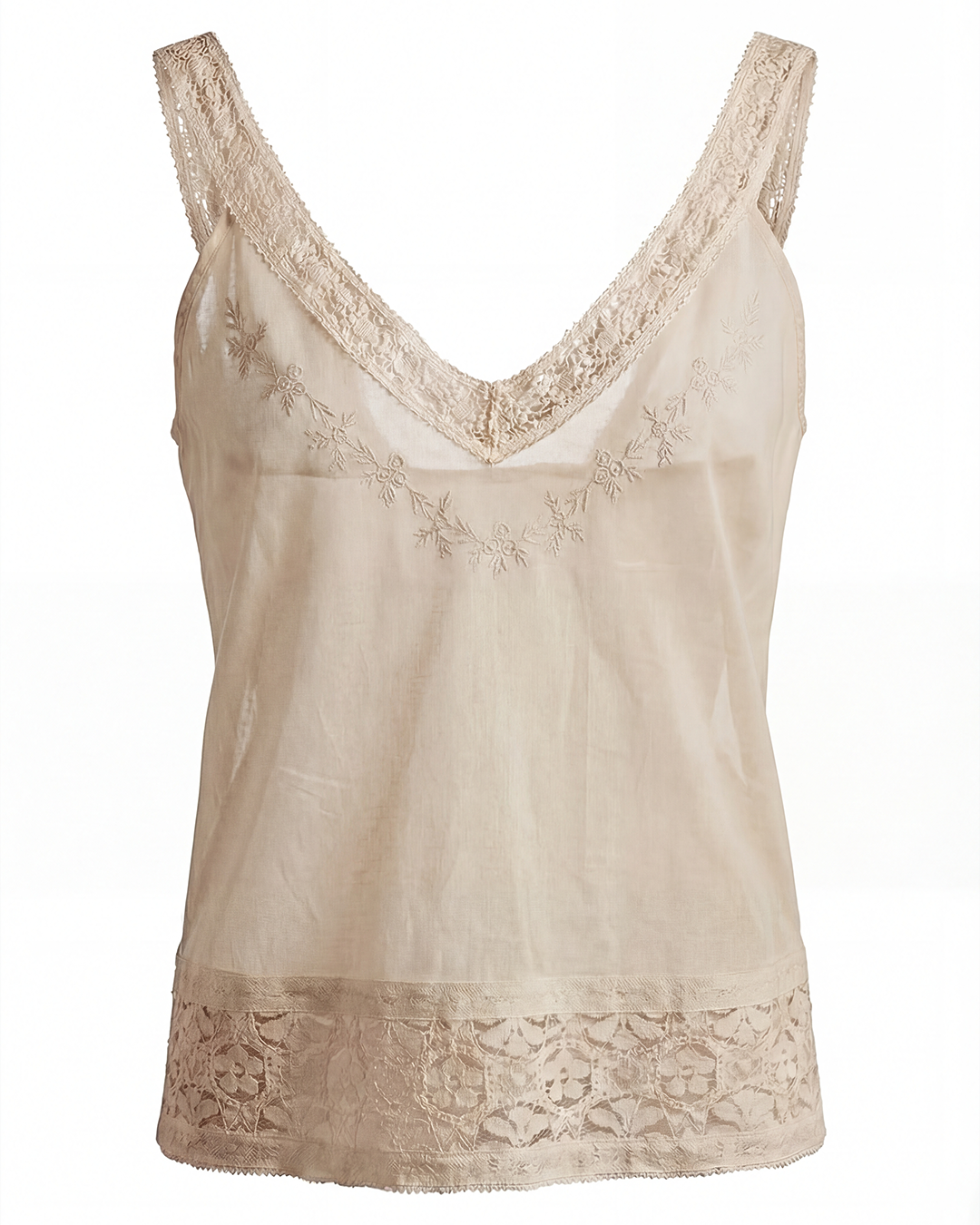 Lace-Trim Cotton Camisole Top