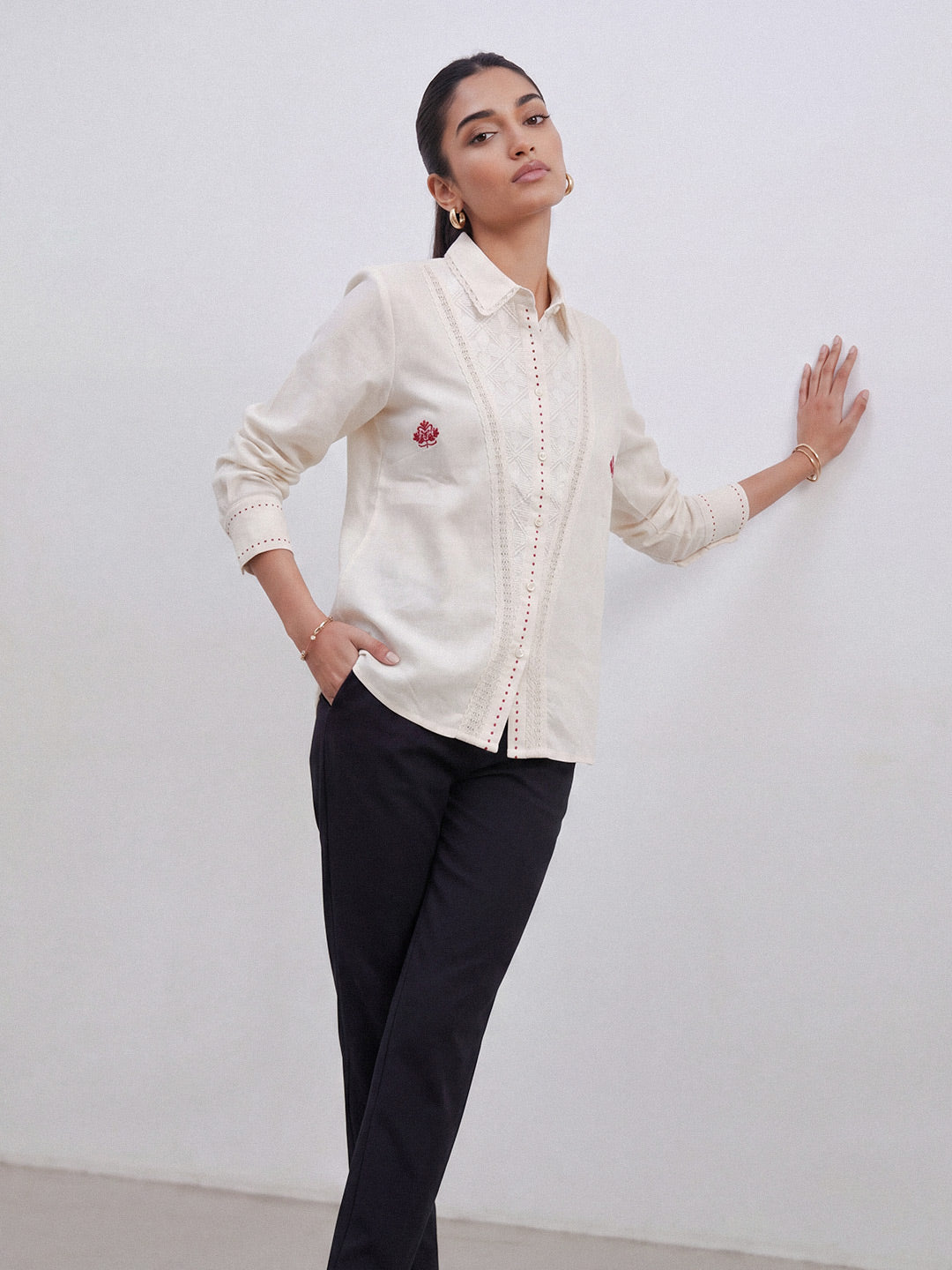 Embroidered Panel Shirt
