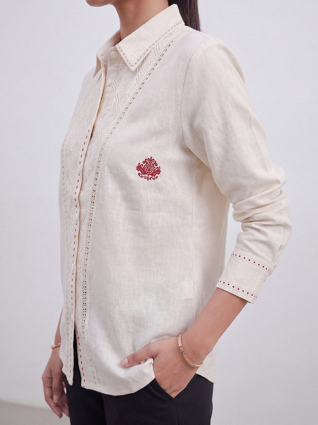 Embroidered Panel Shirt