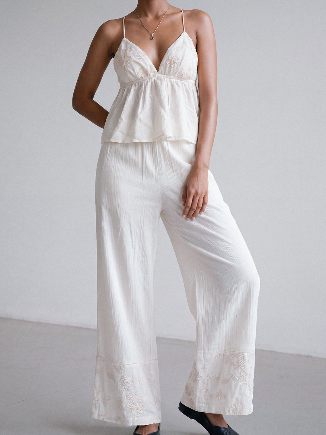 Ivory Bloom Trousers