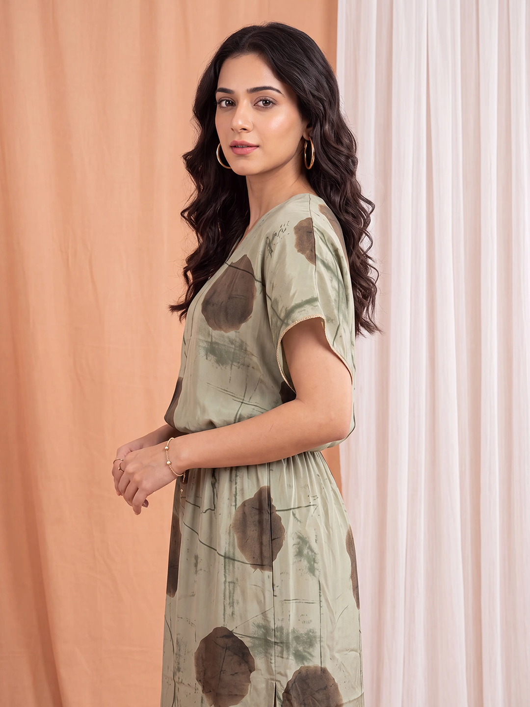 Artisan Sage V-Neck Maxi