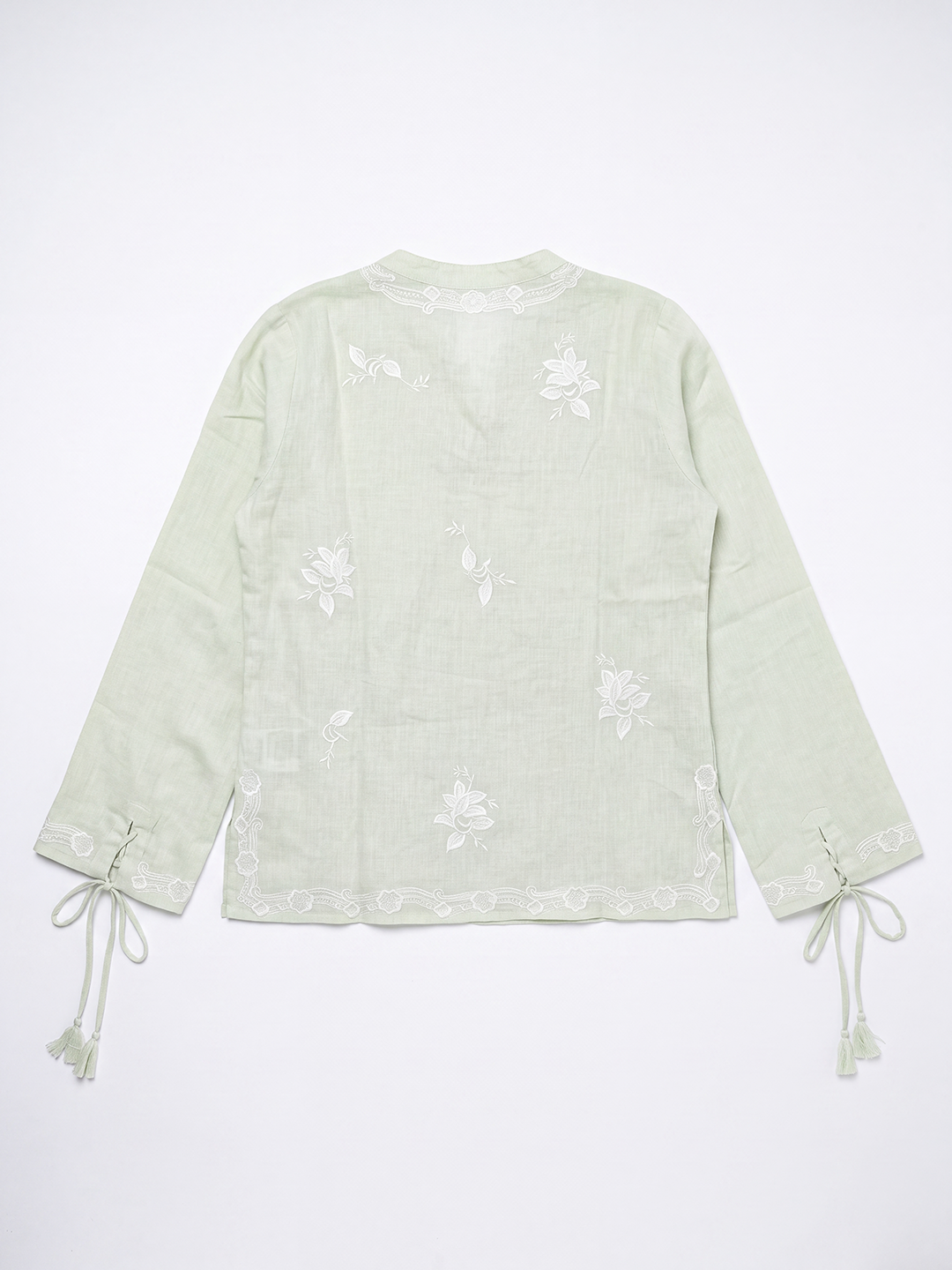 Sage Bloom Embroidered Top