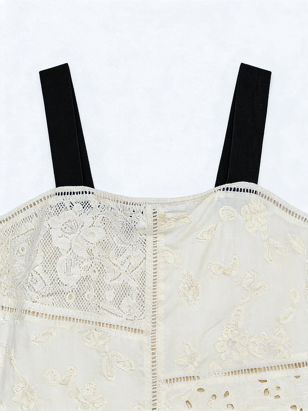 Contrast-Strap Patchwork Cami