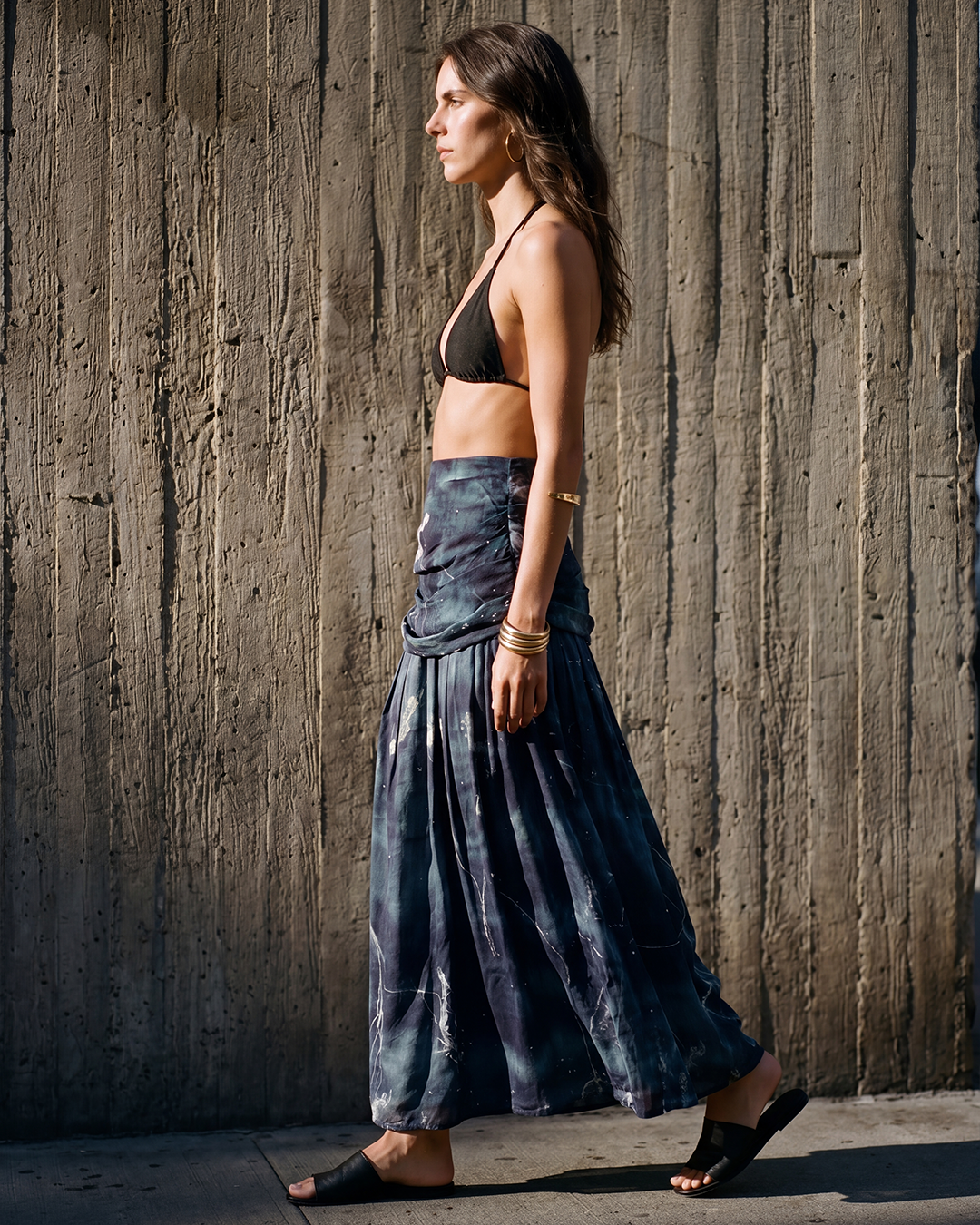 Drift Pleated Skirt (Navy Blue)