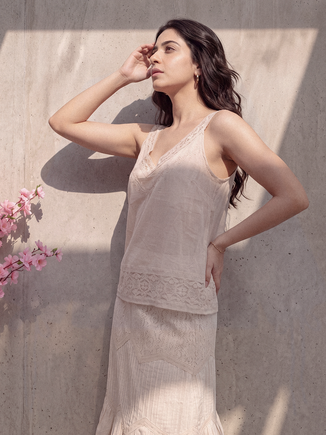 Lace-Trim Cotton Camisole Top