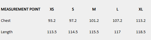 Size chart (centimeters) for Textured Print Midi Dress
