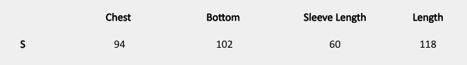 Size chart (centimeters) for Celeste Embellished Blouse