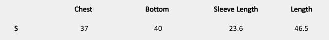 Size chart (inches) for Celeste Embellished Blouse