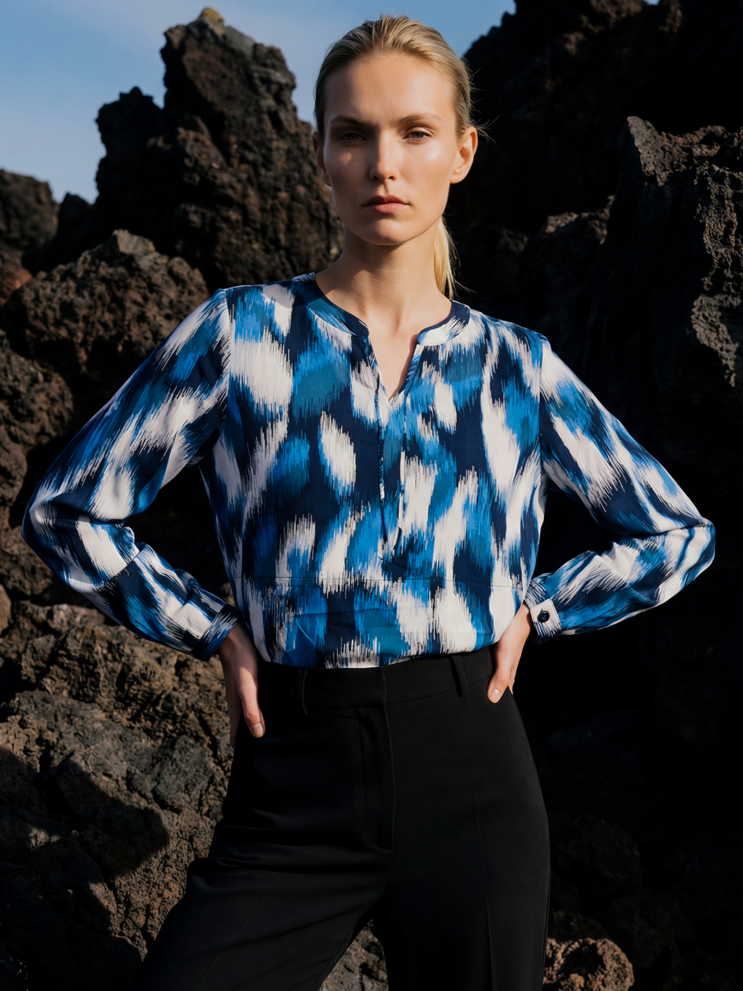 Ikat Blouse (Deep Petrol)