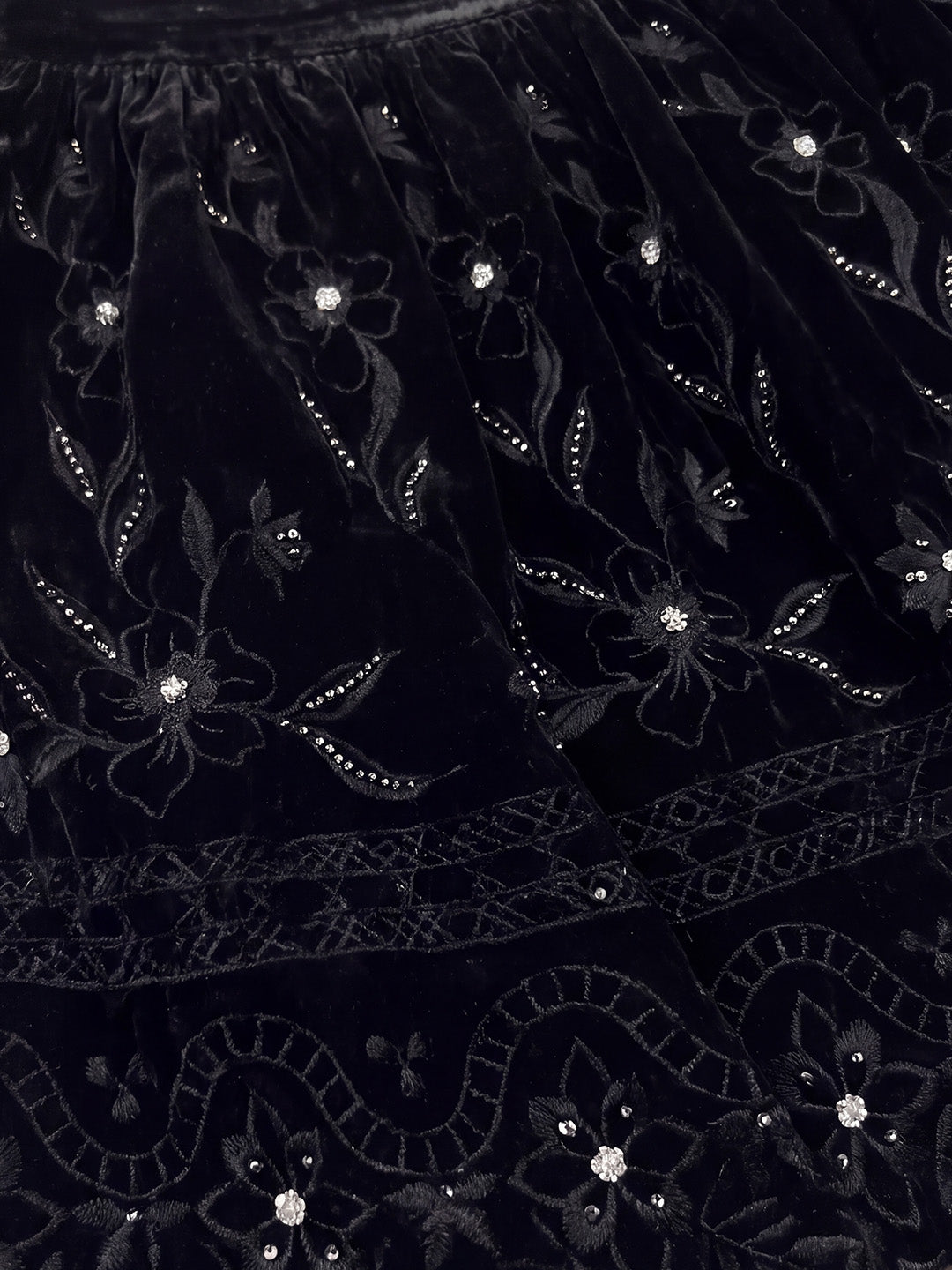 Velvet Bloom Mini Skirt