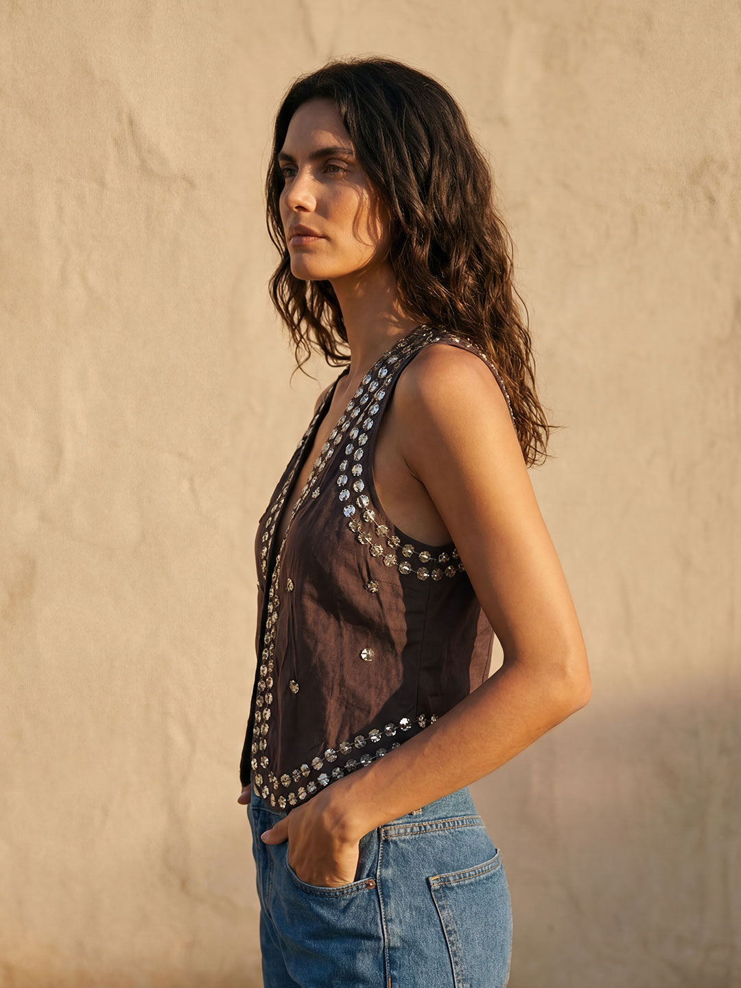 Brown Statement Vest