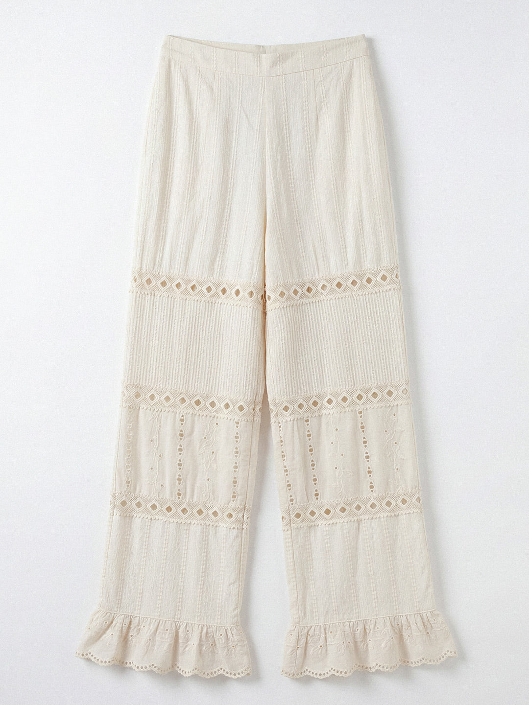 Ivory Broderie Trousers