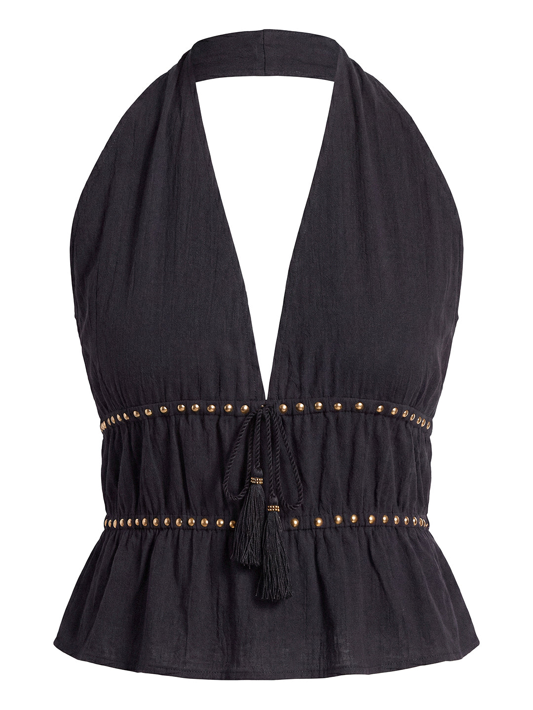 Noir Studded Ruffle Blouse