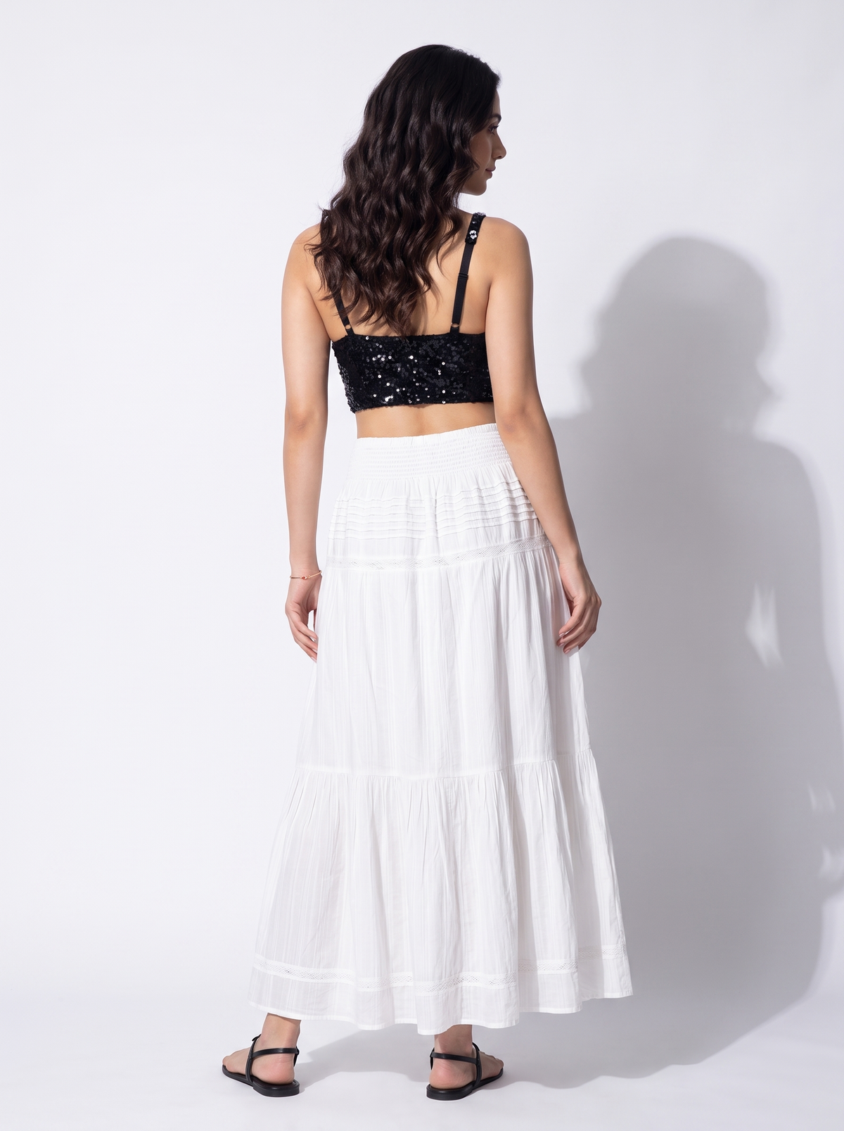 Button Front Cotton Skirt
