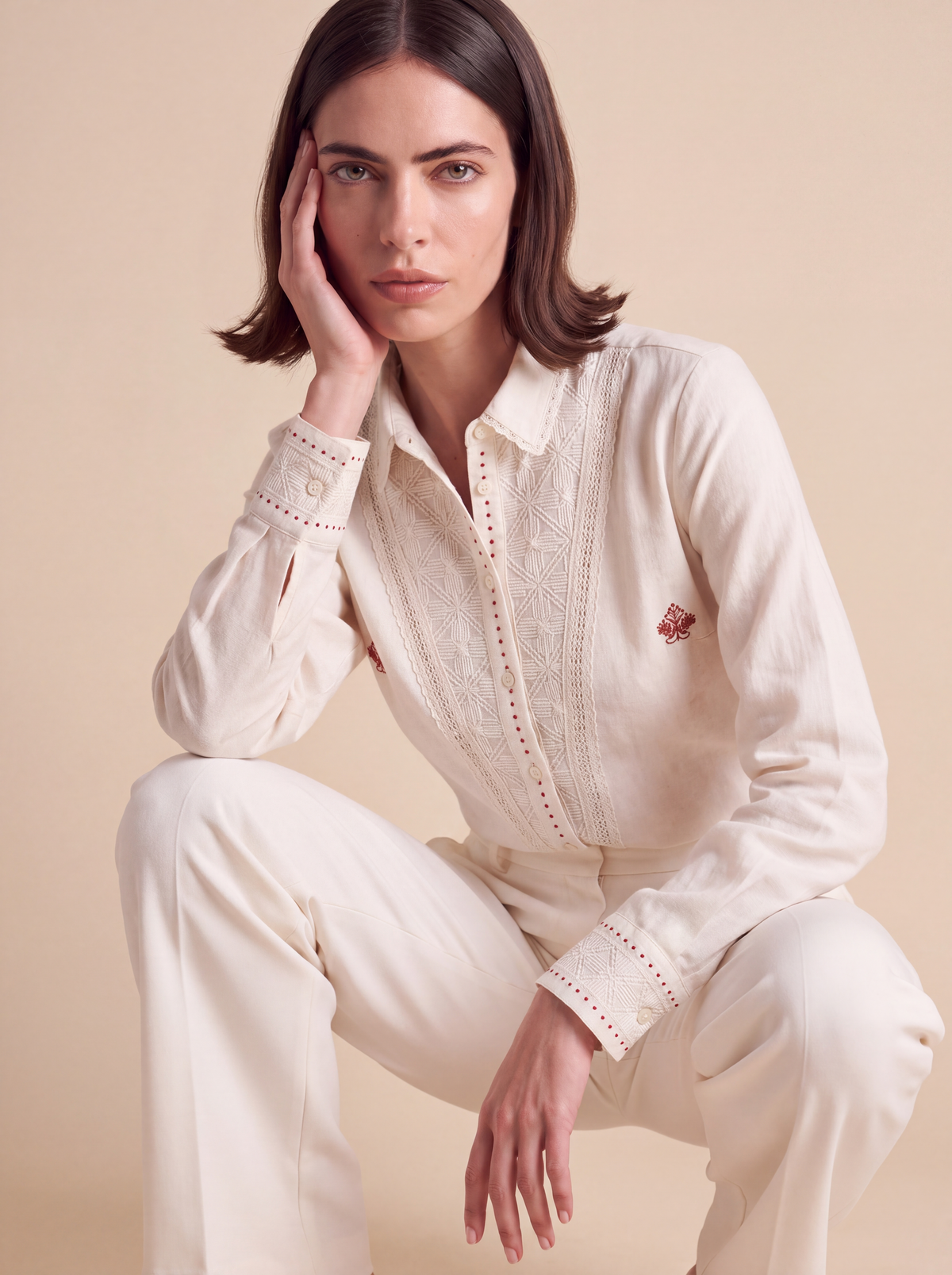 Embroidered Panel Shirt