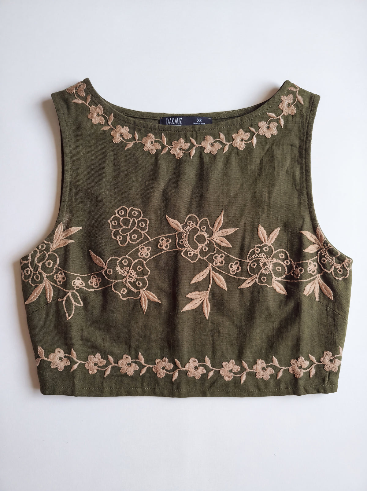 Botanical Embroidered Crop Top